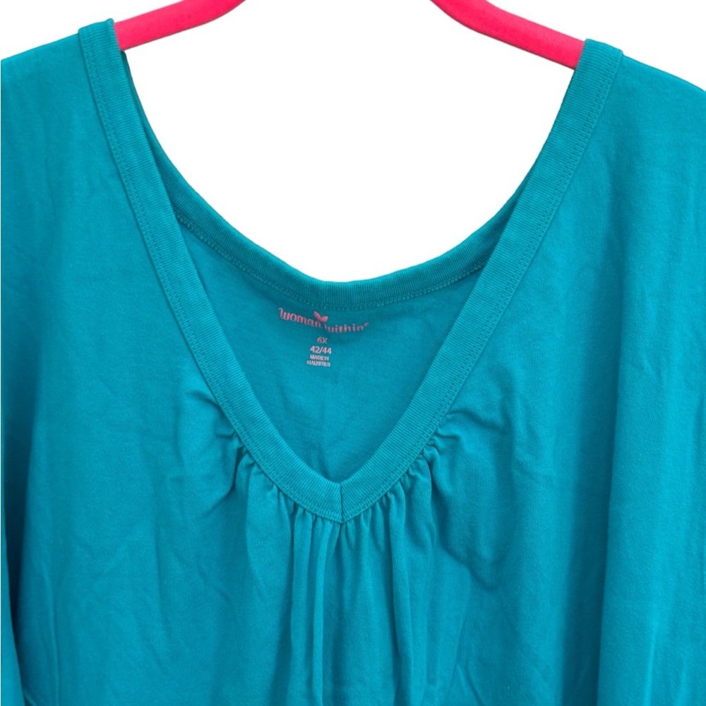 Woman Within Dark Blue-Green T Shirt Size 6X (42/44) - Picture 2 of 6